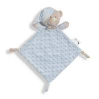 Set deken + tuttel/spenen doek doudou beer in de kleur lichtblauw.