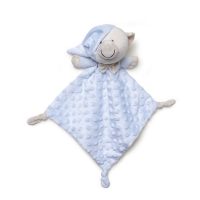 Set badhanddoek met capuchon + tuttel/spenen doek doudou beer wit/blauw.